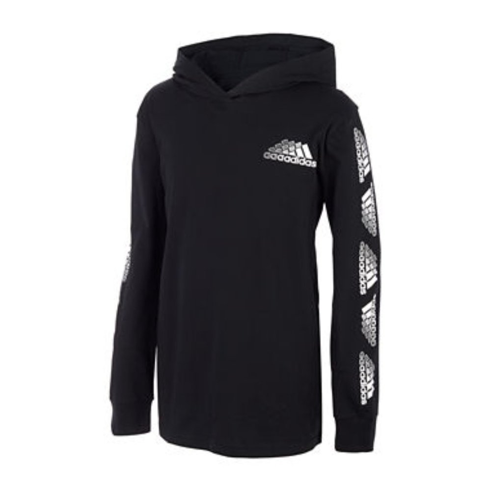 Adidas Big Boys Hooded Long Sleeve Graphic T-Shirt Size Large (14/16)